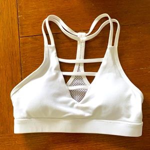 Zyia strappy white padded sport bra